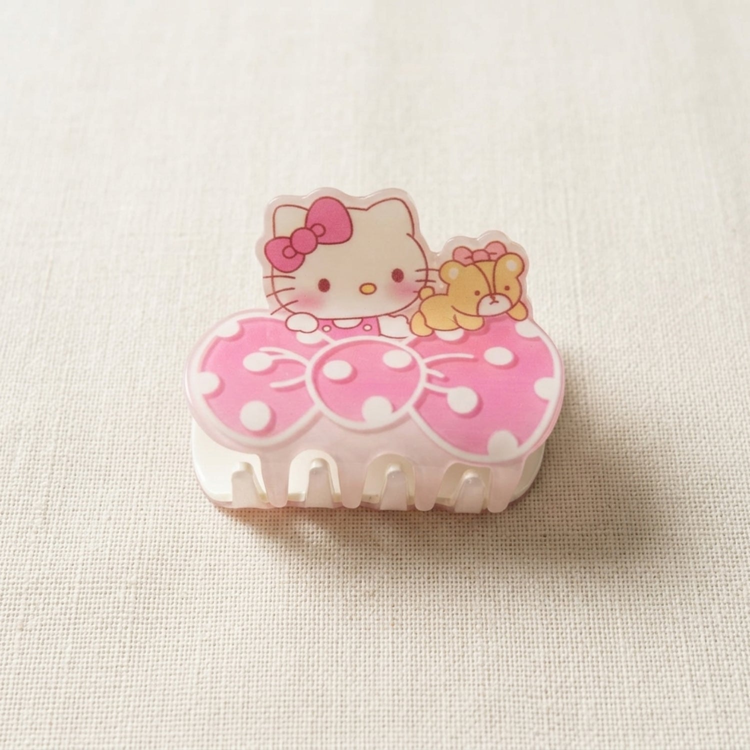 Cute Kitty & Teddy Bow Hair Claw Clip