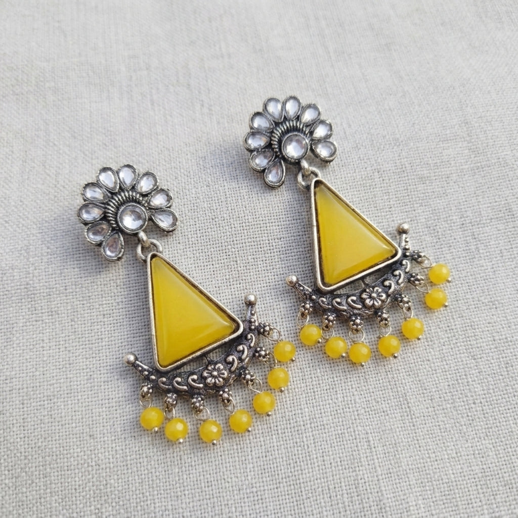 Sunflower Glow Oxidised Earrings
