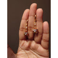 Rainbow CZ Flower Drop Earrings