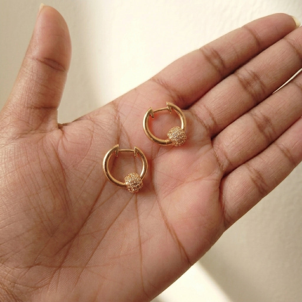 CZ Stone Ball Hoops ✨💫