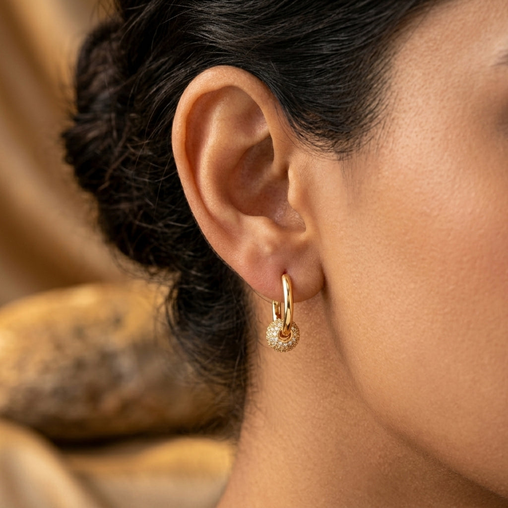 CZ Stone Ball Hoops ✨💫