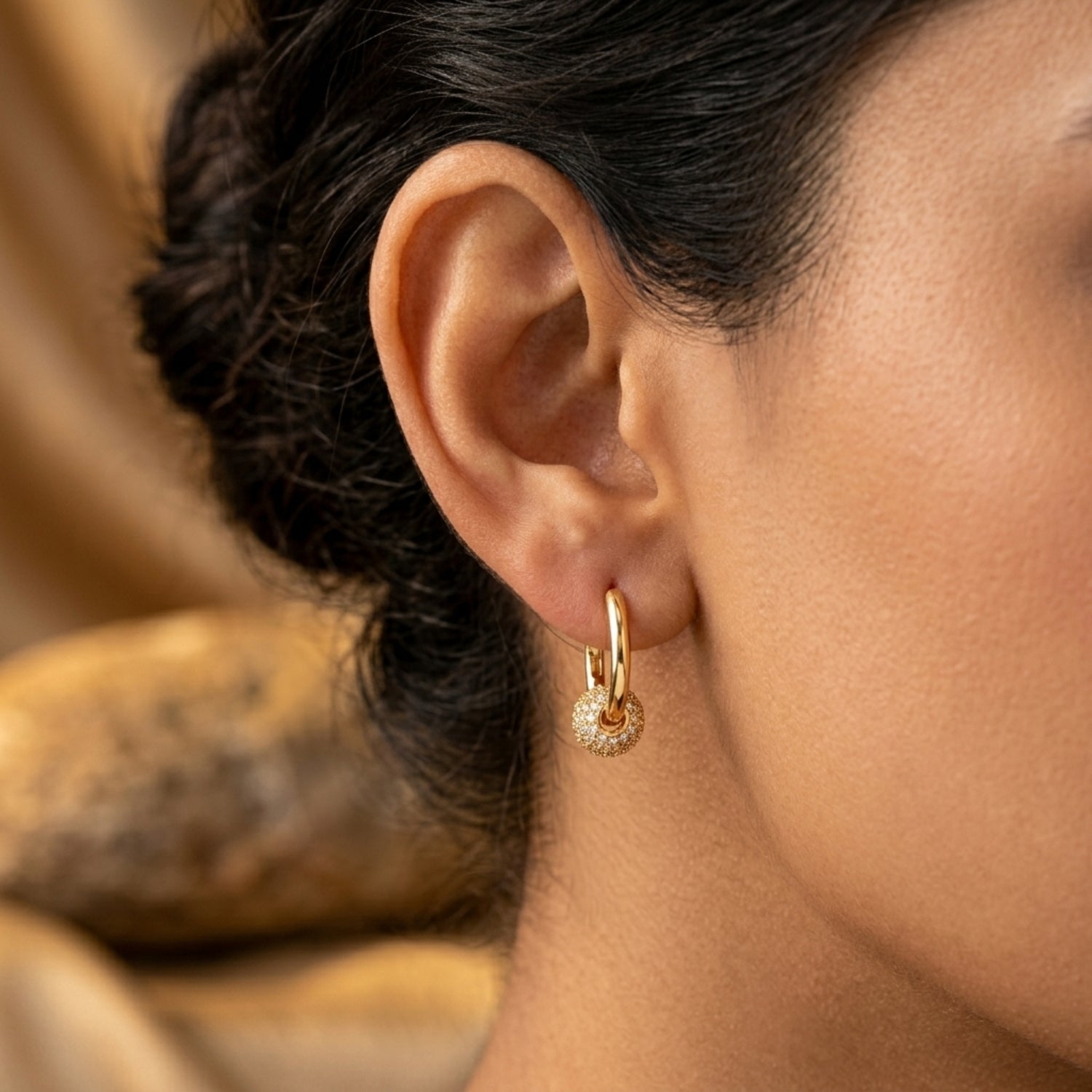 CZ Stone Ball Hoops ✨💫