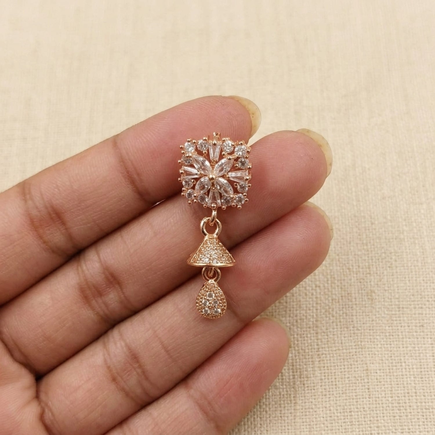 CZ Stones Two Layer Jhumki ✨💖