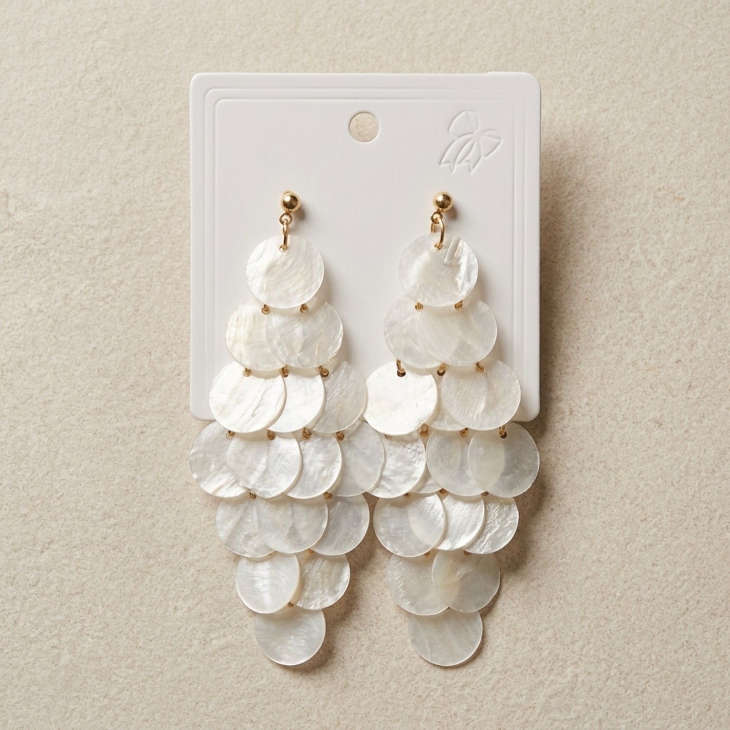 Pearl White Shell Cascade Earrings