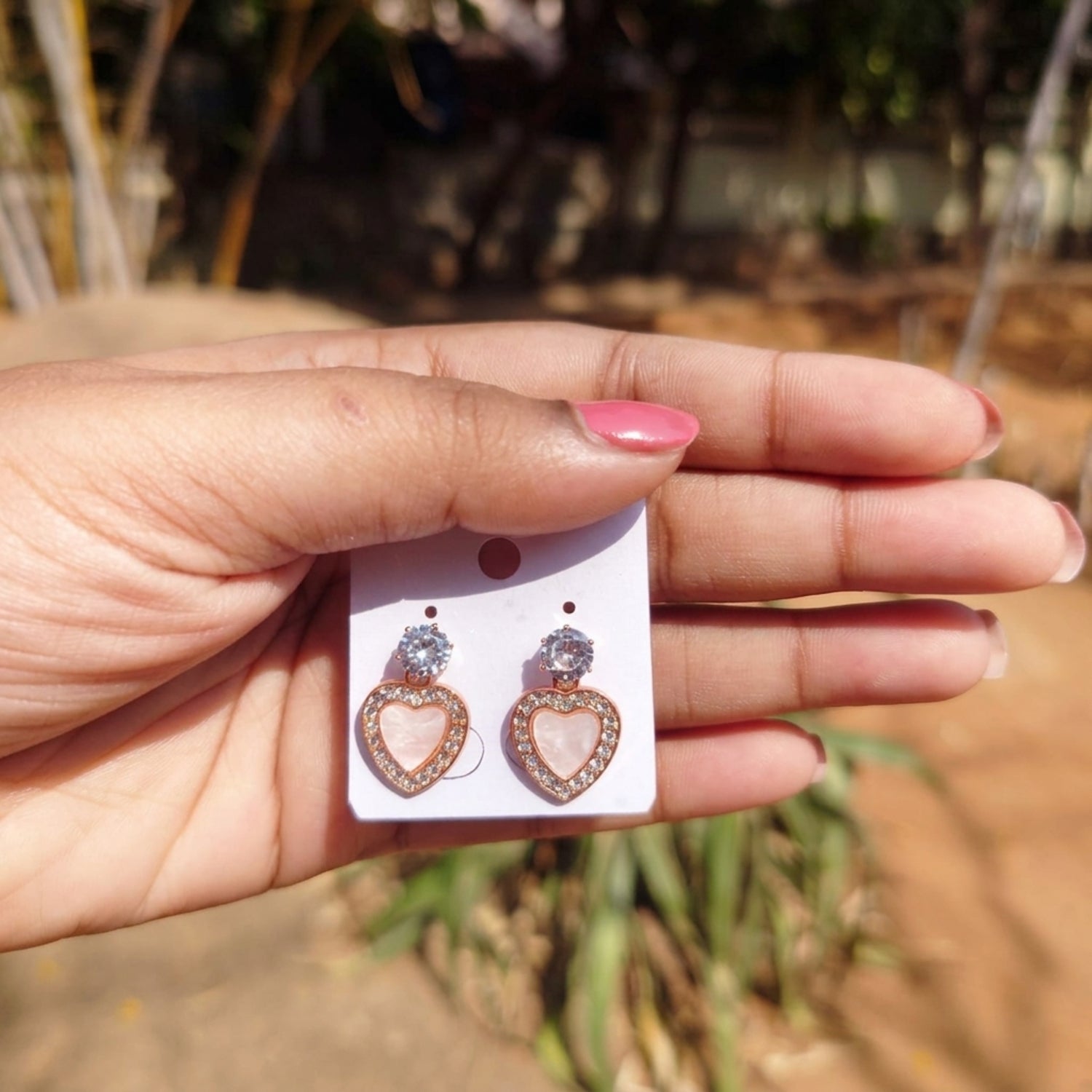 Crystal Heart Drop Earrings