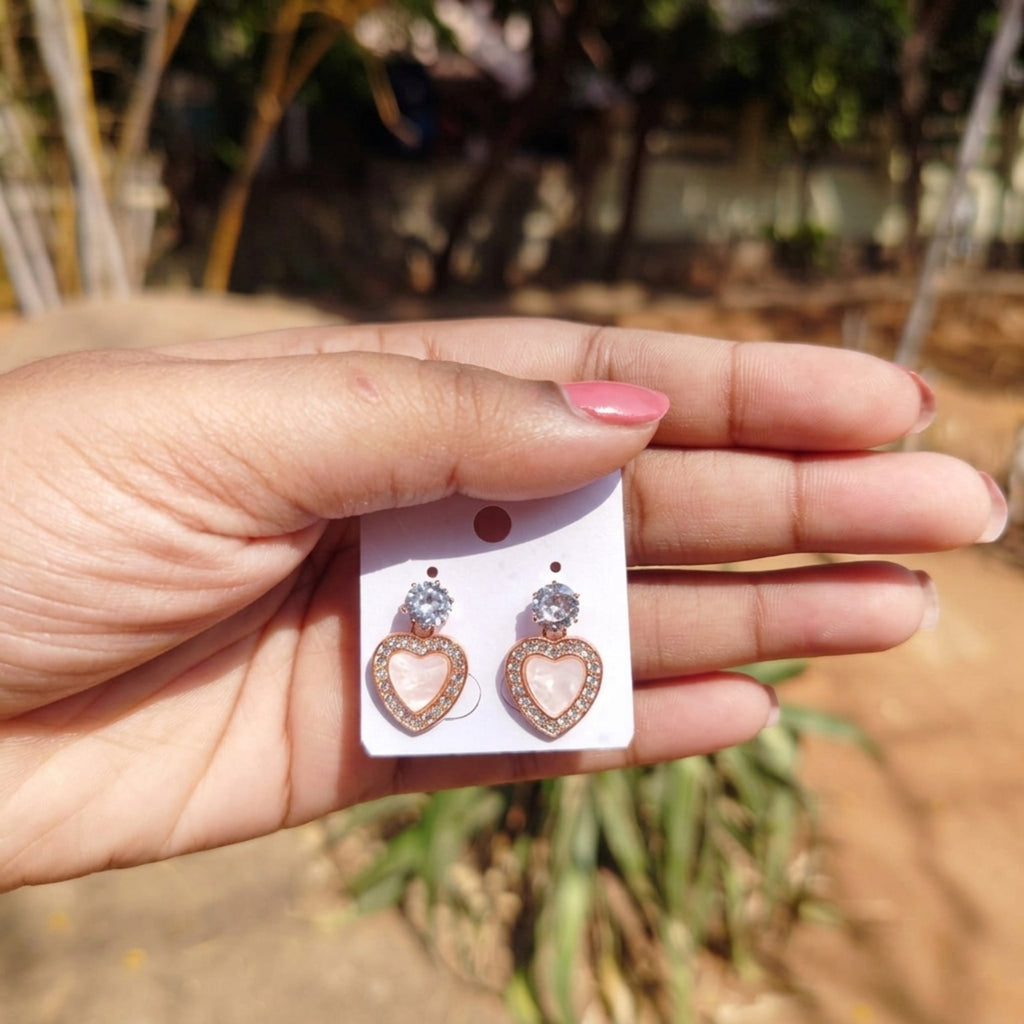 Crystal Heart Drop Earrings