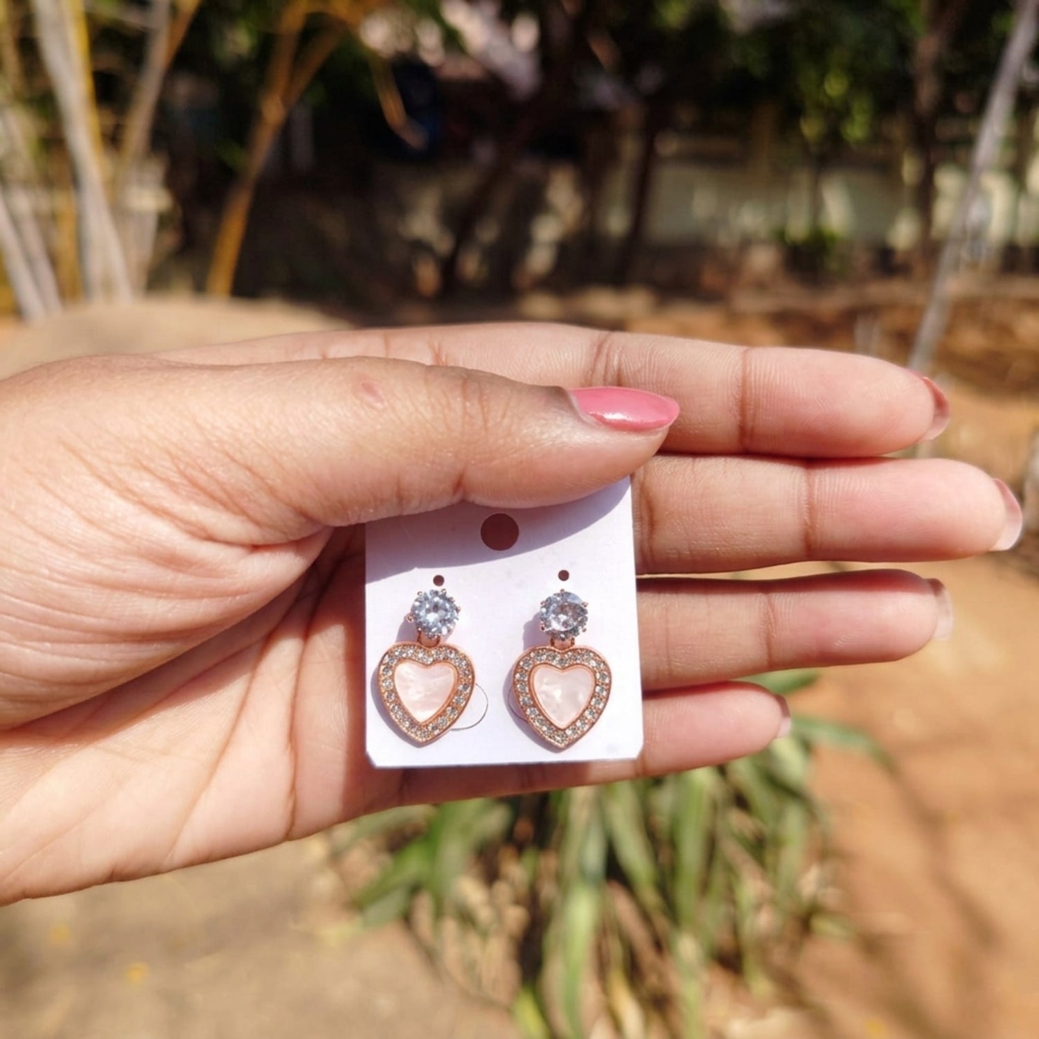 Crystal Heart Drop Earrings